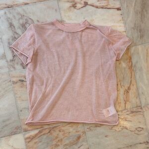 CHANEL Light Pink Sheer Short Sleeve Tee